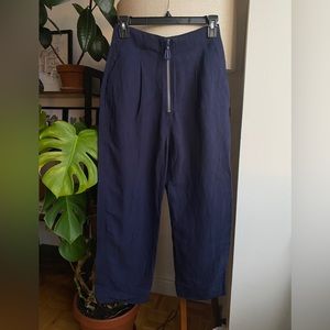SANDRO zip front cropped pant